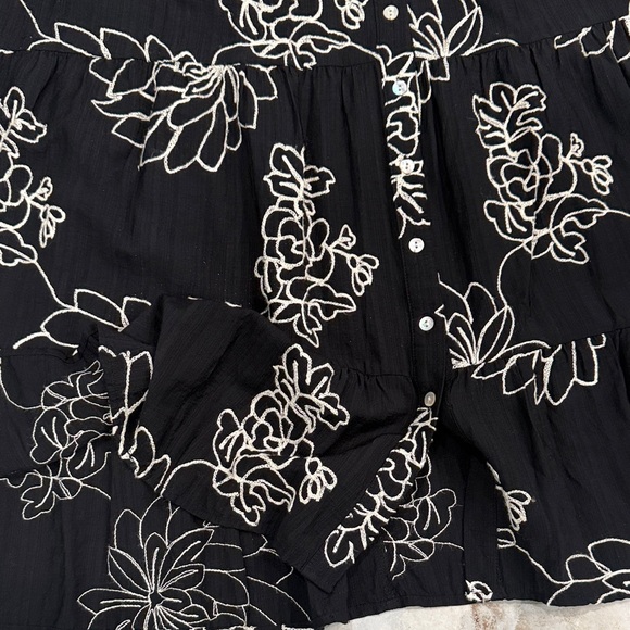 Revelry Black Midi Dress with Cream Floral Outline - Picture 4 of 5